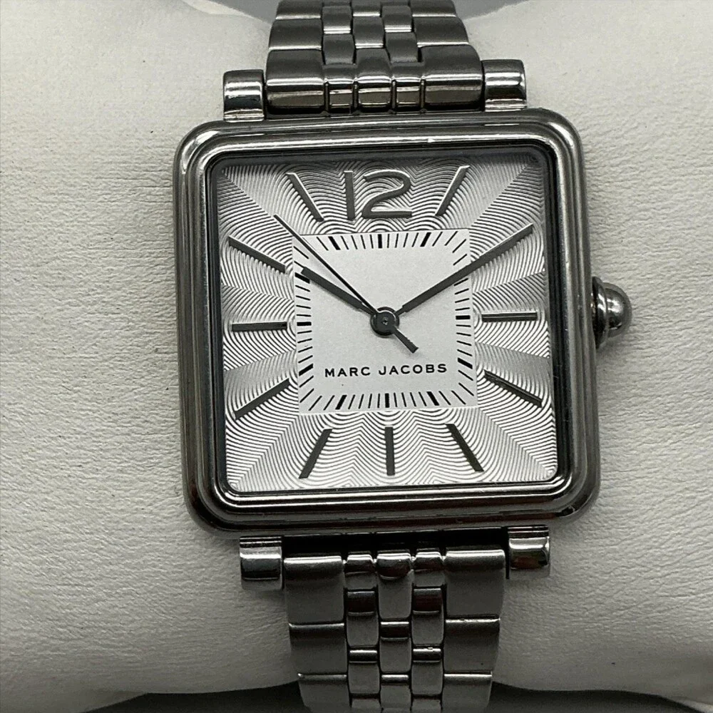 Marc Jacobs MJ3461 Womens Watch 30mm Square Dial Stainless New Battery 6